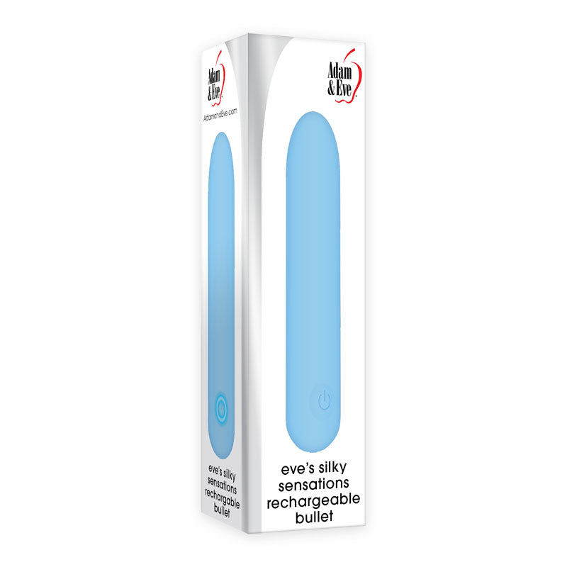 Adam & Eve Eve's Silky Sensations USB Rechargeable Bullet Vibrator Blue 9.4cm