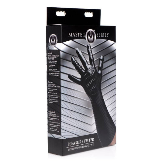 Master Series Pleasure Fister - Black Textured Fisting Glove