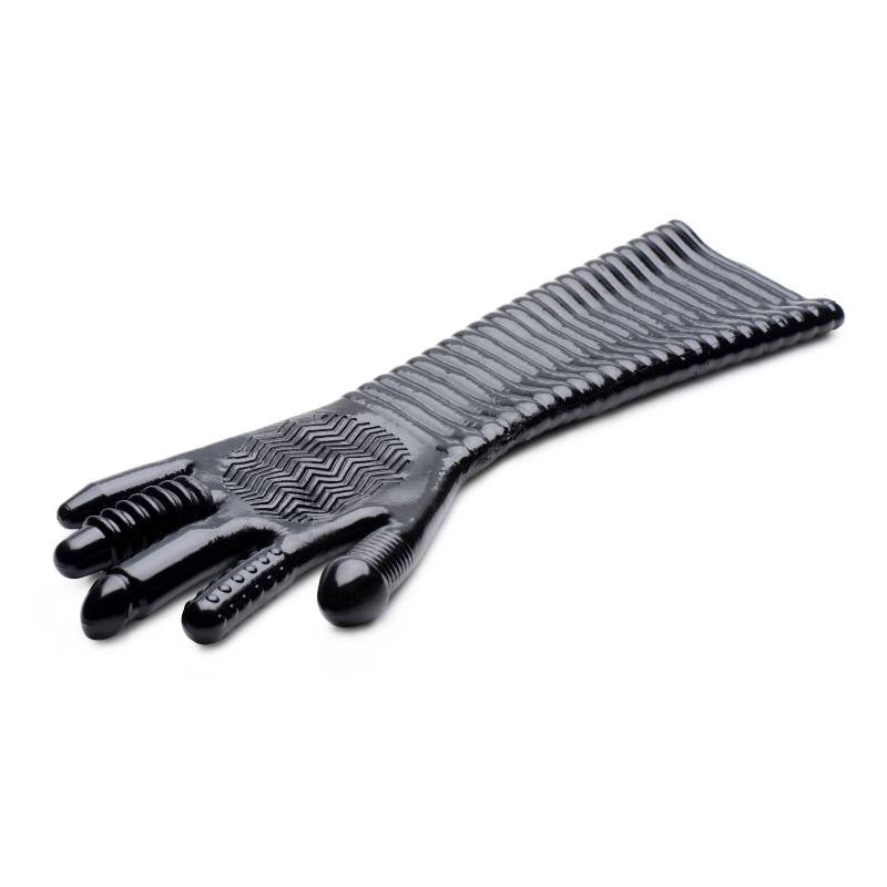 Master Series Pleasure Fister - Black Textured Fisting Glove