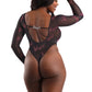 Fantasy Lingerie VIBES BABYGIRL Long Sleeve Bodysuit - Size S/M or M/L