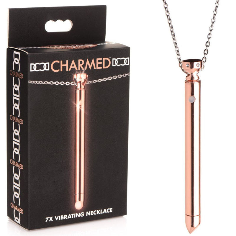 Charmed 7X Vibrating Necklace Rose Gold 11cm USB Rechargeable Vibrating Necklace