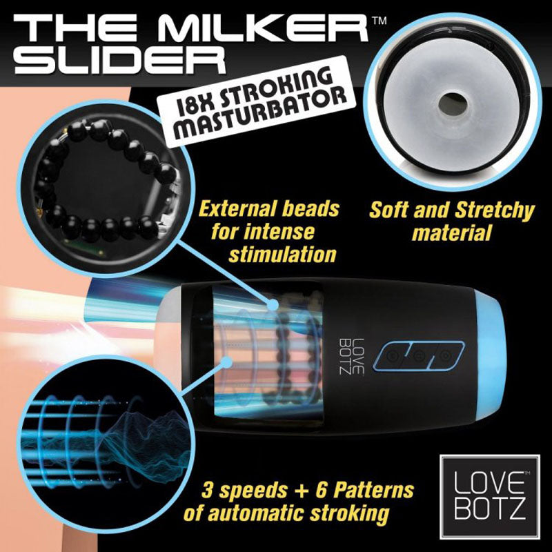 LoveBotz The Milker Slider 18X USB Rechargeable Stroking Masturbator