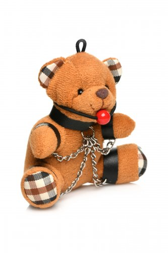 Master Series Gagged Teddy Bear BDSM Bondage Keychain