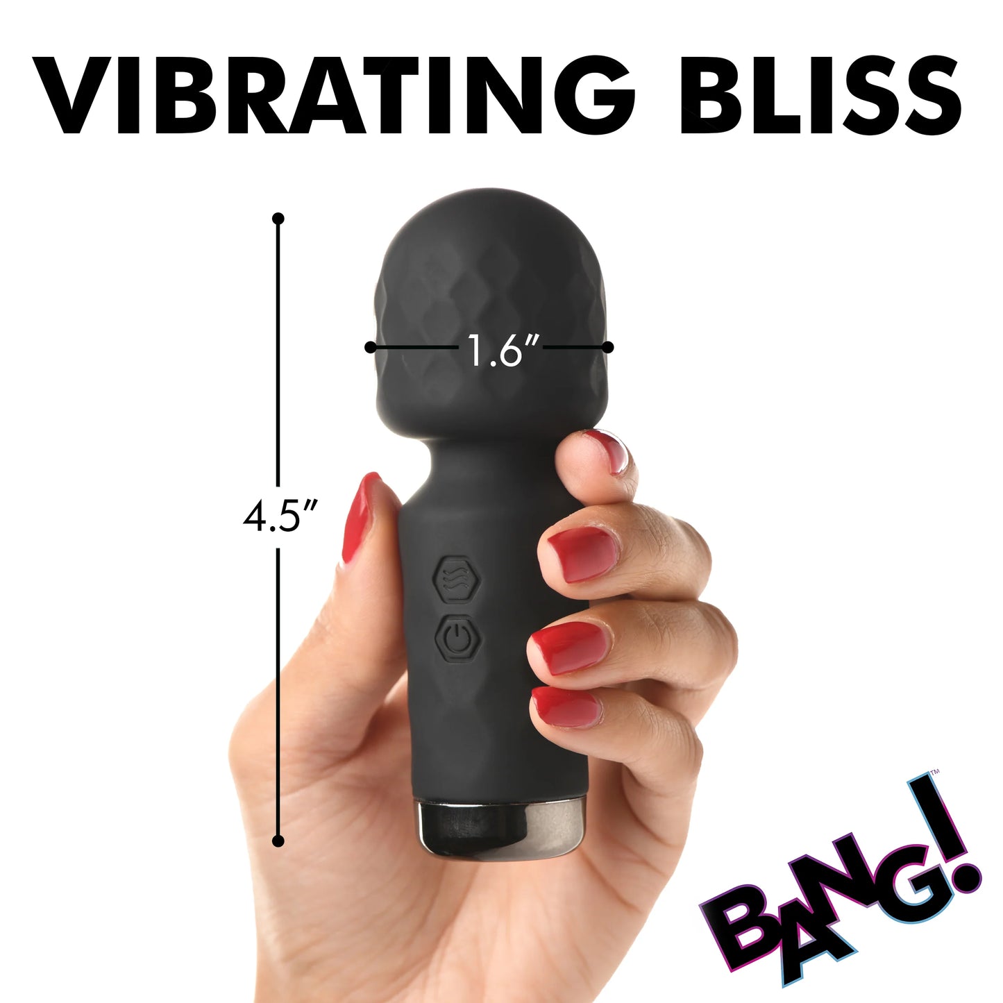 XR Brands | BANG! 10X Mini Silicone Wand Vibrator - Black