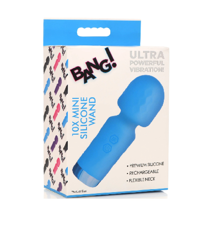 XR Brands | BANG! 10X Mini Silicone Wand Vibrator - Blue