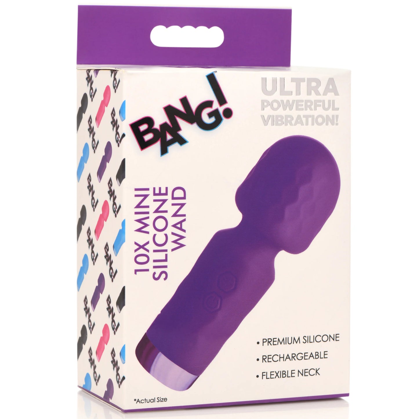 XR Brands | BANG! 10X Mini Silicone Wand Vibrator - Purple