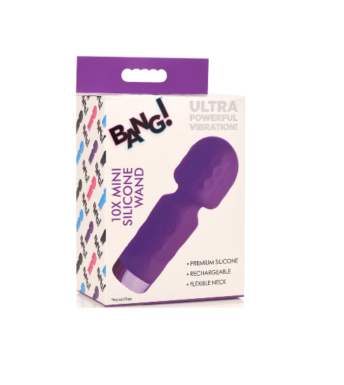 XR Brands | BANG! 10X Mini Silicone Wand Vibrator - Purple