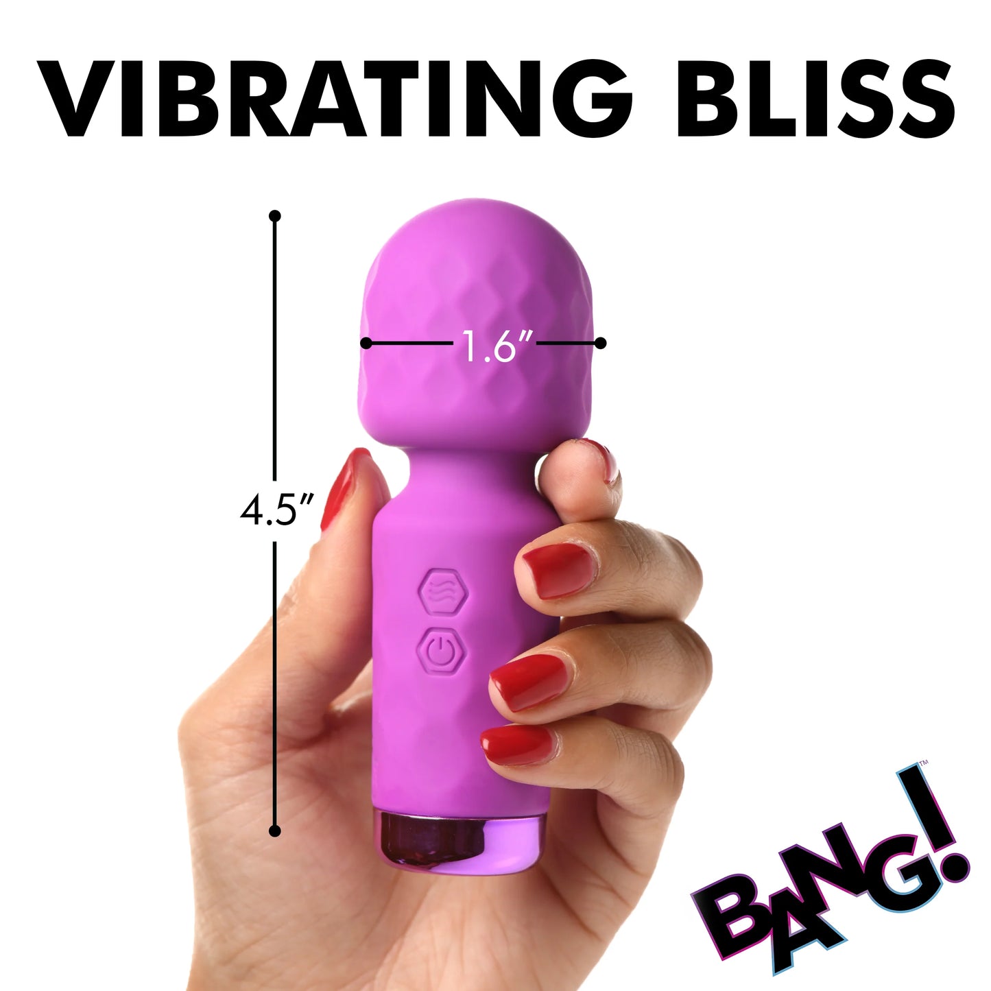 XR Brands | BANG! 10X Mini Silicone Wand Vibrator - Purple