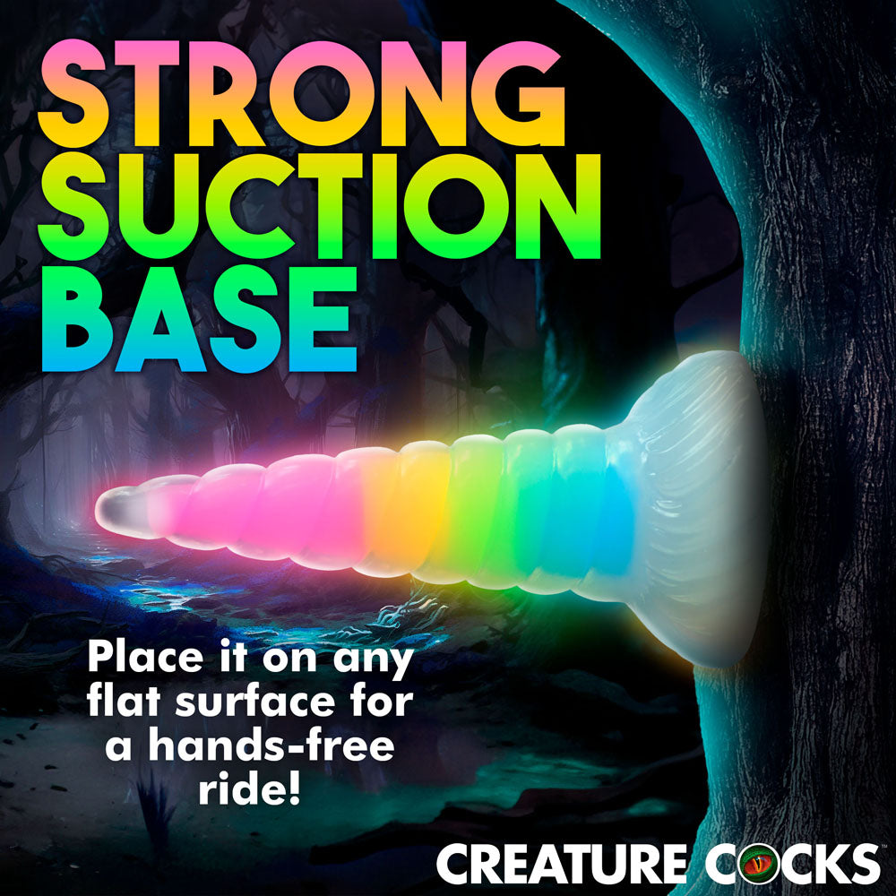 Creature Cocks Uni-Glow - Glow in Dark Rainbow 19.5cm Unicorn Fantasy Dildo