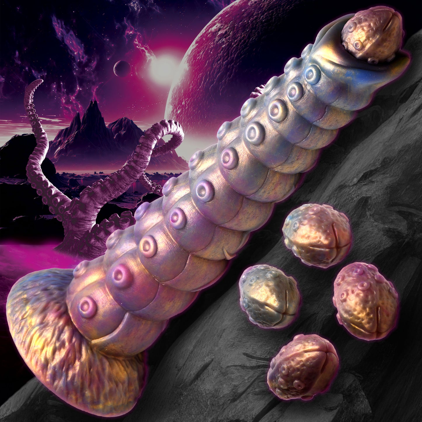 Creature Cocks Deep Invader - Multi-Coloured 22.9cm Ovipositor Fantasy Dildo