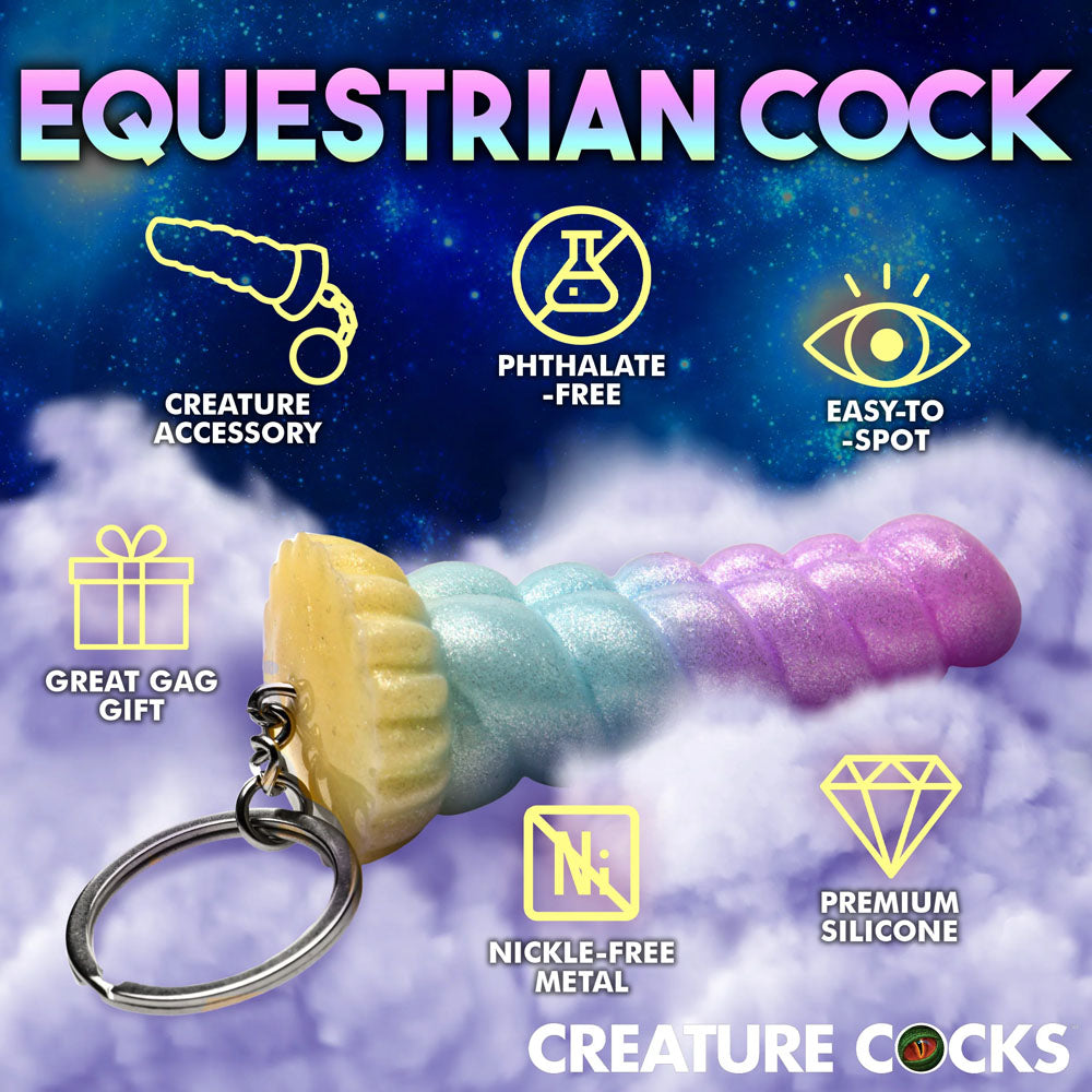 Creature Cocks Mystique Unicorn Keychain - Novelty Fantasy Dildo Keyring