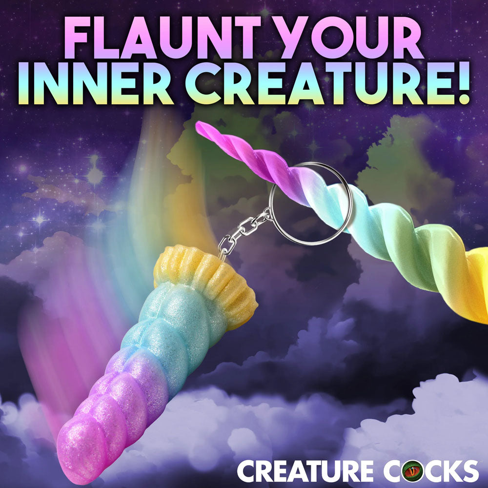 Creature Cocks Mystique Unicorn Keychain - Novelty Fantasy Dildo Keyring