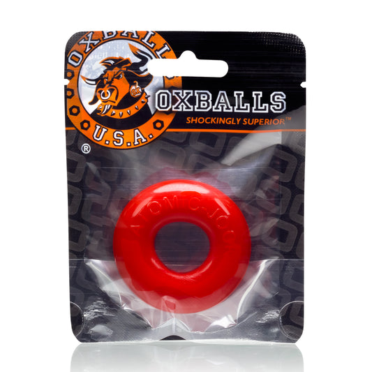 OXBALLS DO-NUT- 2 jelly cockring w flat inner chamber RED