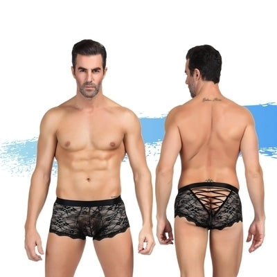 Ashella Lingerie | Mica Lace Boxer Brief Black S/M or L/XL