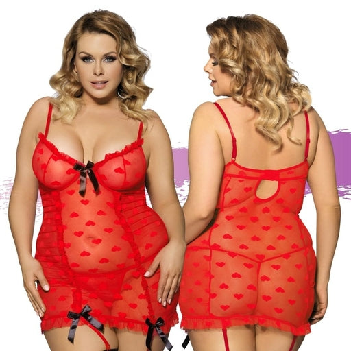 Ashella Lingerie Sara Queen Babydoll & G-String Red Queen