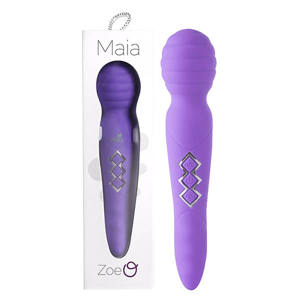 Maia Toys | Maia Zoe Purple 21.6cm USB Rechargeable Dual Vibrating Massage Wand