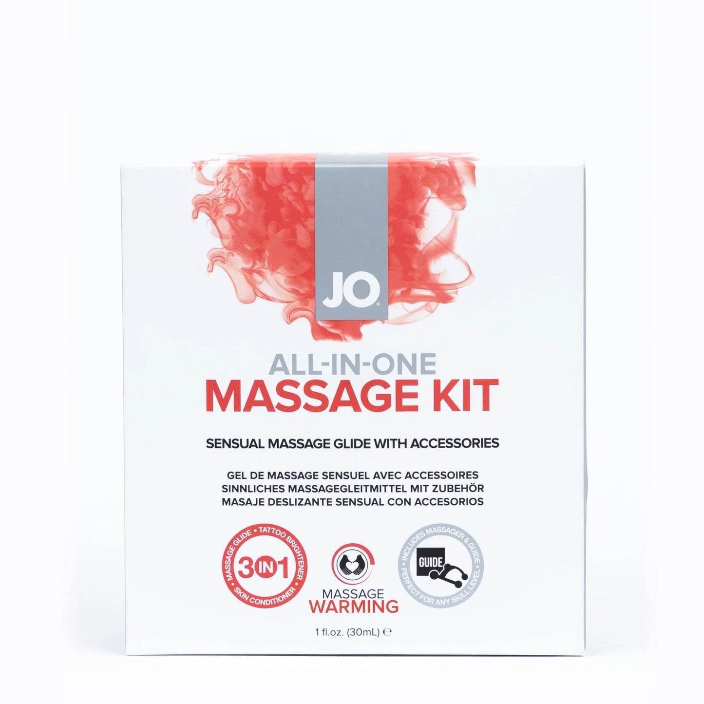 JO All-in-One Massage Gift Set - Massage Glide 30ml / Massager / Candle - 3 Pack