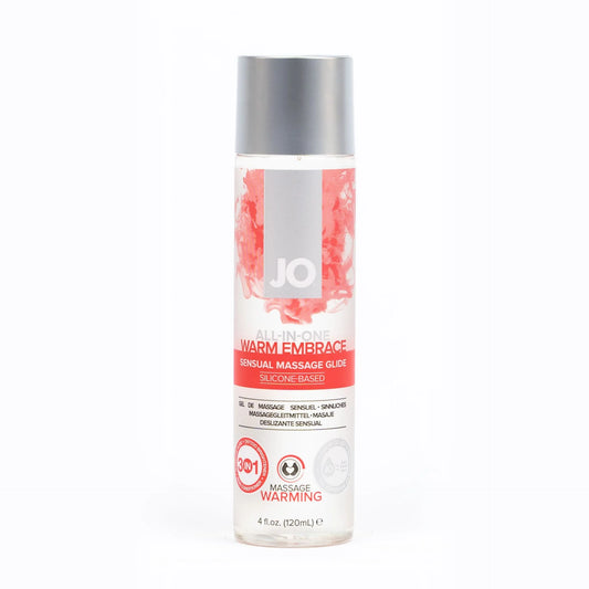 JO Massage Glide All-In-One Sensual Warm Embrace Silicone Lubricant 4oz/120ml