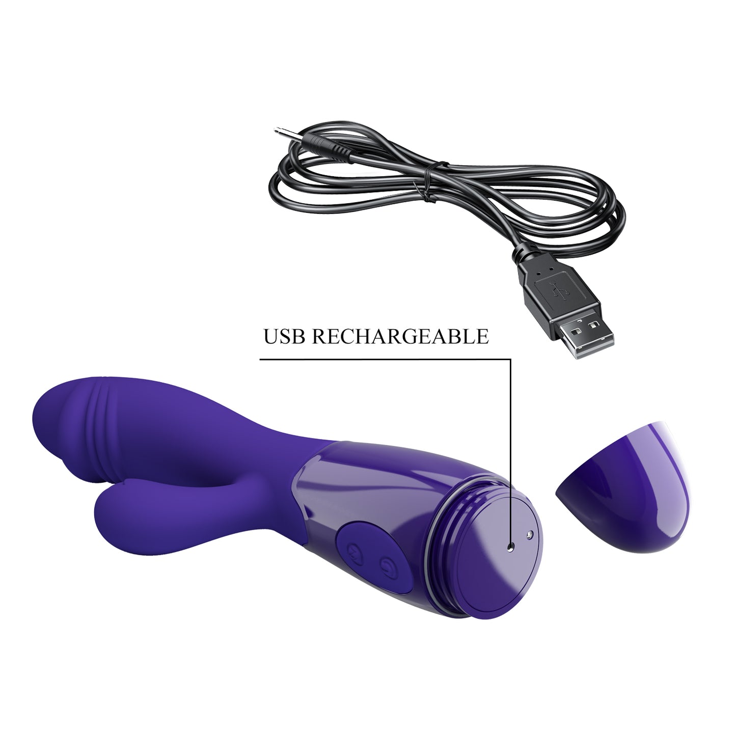 Pretty Love Snappy Youth Rabbit Vibrator Purple