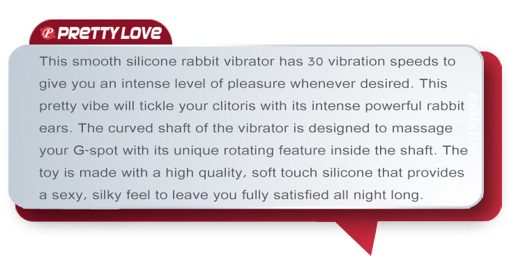 Pretty Love Felix Silicone Rabbit Vibrator Dark Pink