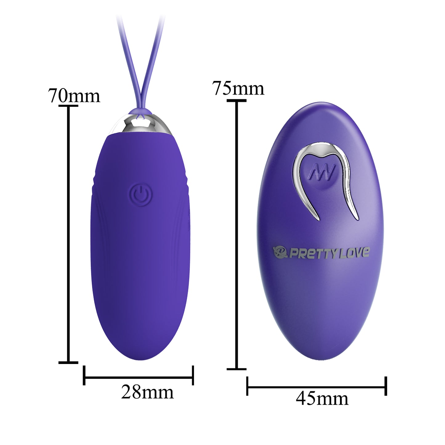 Pretty Love Jenny Youth Smooth Egg Vibrator with Remote Control Purple