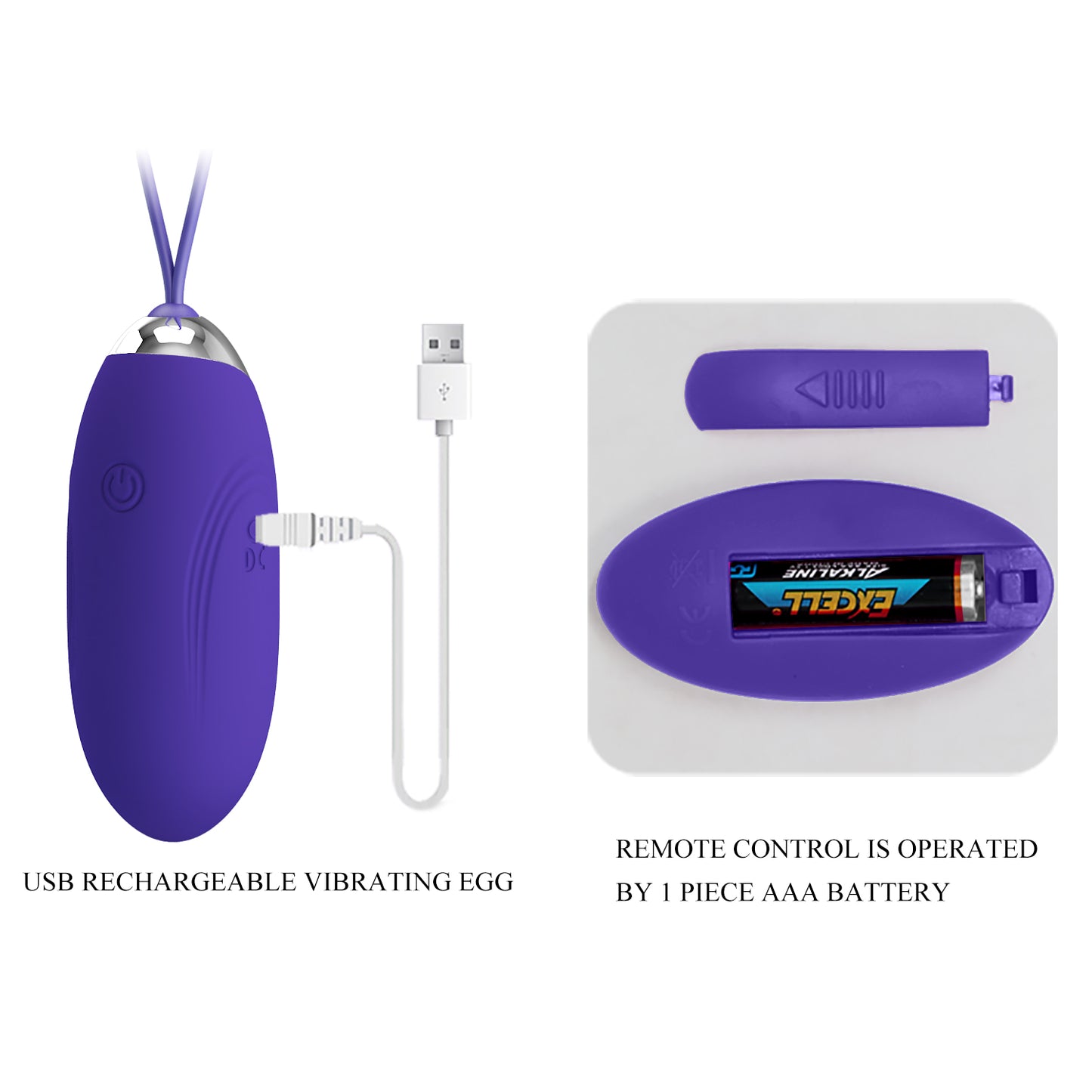 Pretty Love Jenny Youth Smooth Egg Vibrator with Remote Control Purple