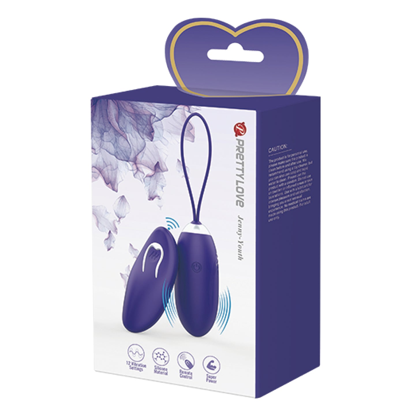 Pretty Love Jenny Youth Smooth Egg Vibrator with Remote Control Purple