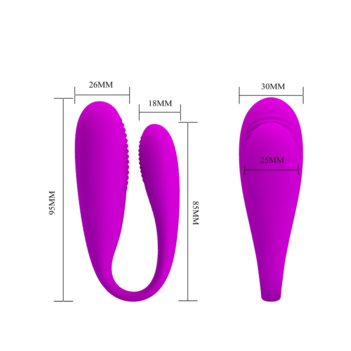 Pretty Love USB Rechargeable Aldrich Clitoral Vibrator w Remote Control Purple