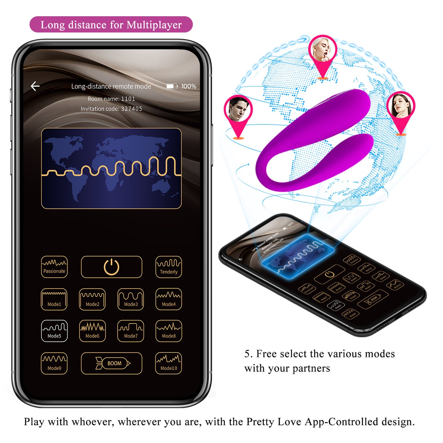 Pretty Love August Couples Vibrator (App Control)