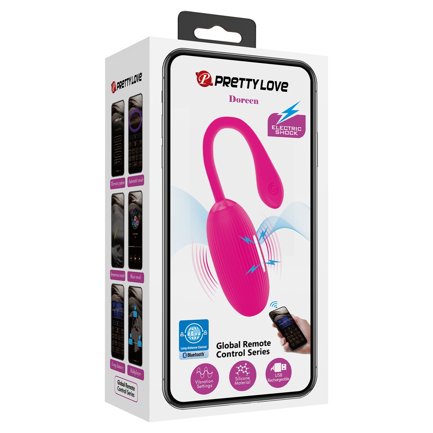 Pretty Love Doreen Vibrating Egg Vibrator Hot Pink (App Control)