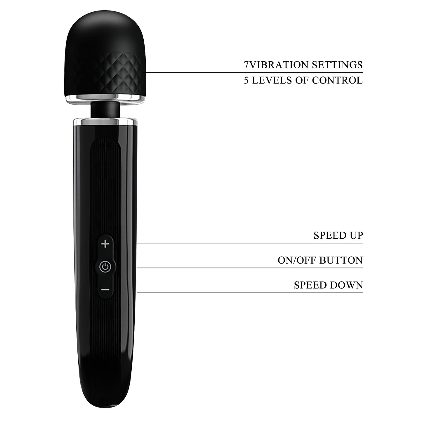 Pretty Love Charming Massager Vibrator Massage Wand Black