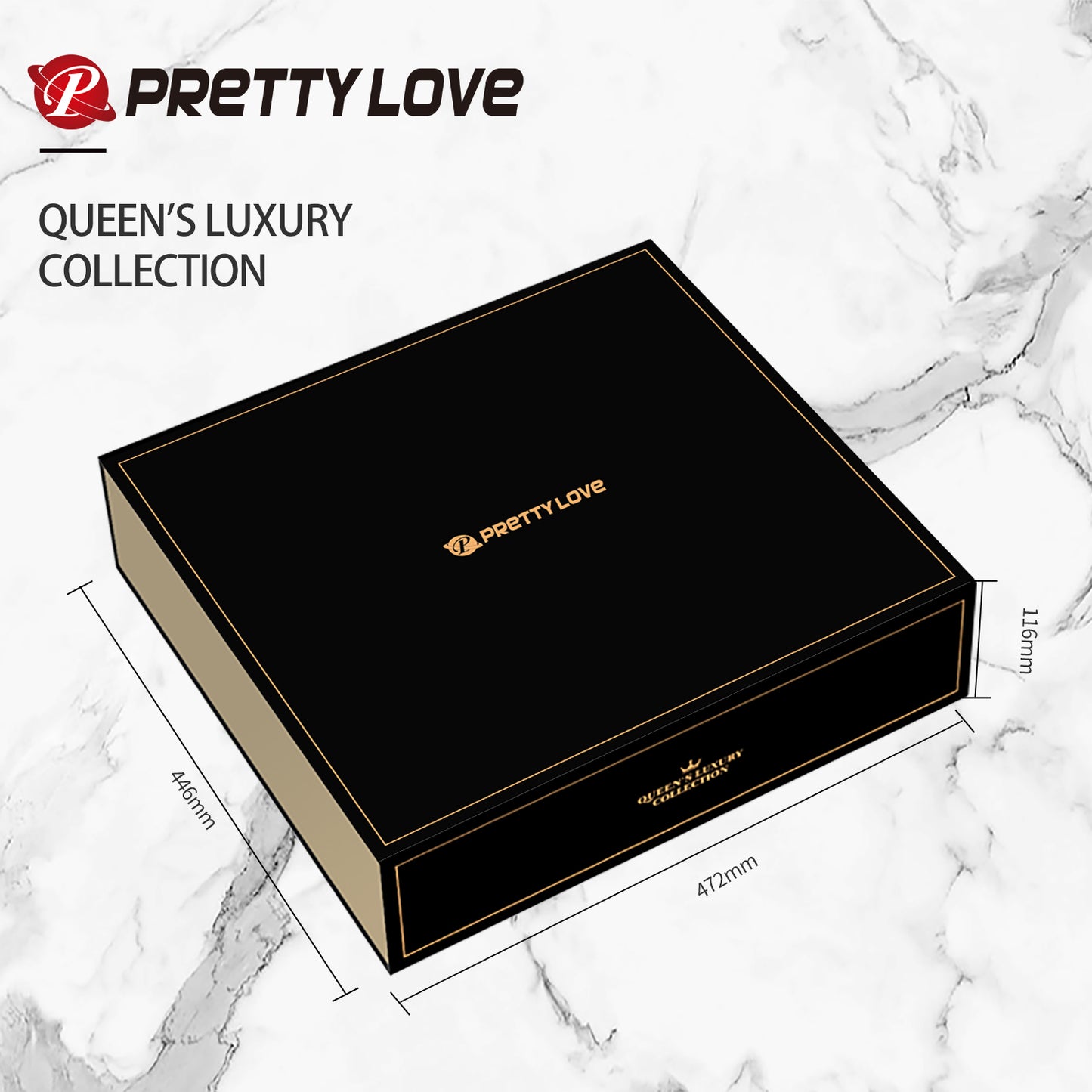 Pretty Love Queen's Luxury Collection - Sex Toy Gift Set - 12 Pieces Black/Gold