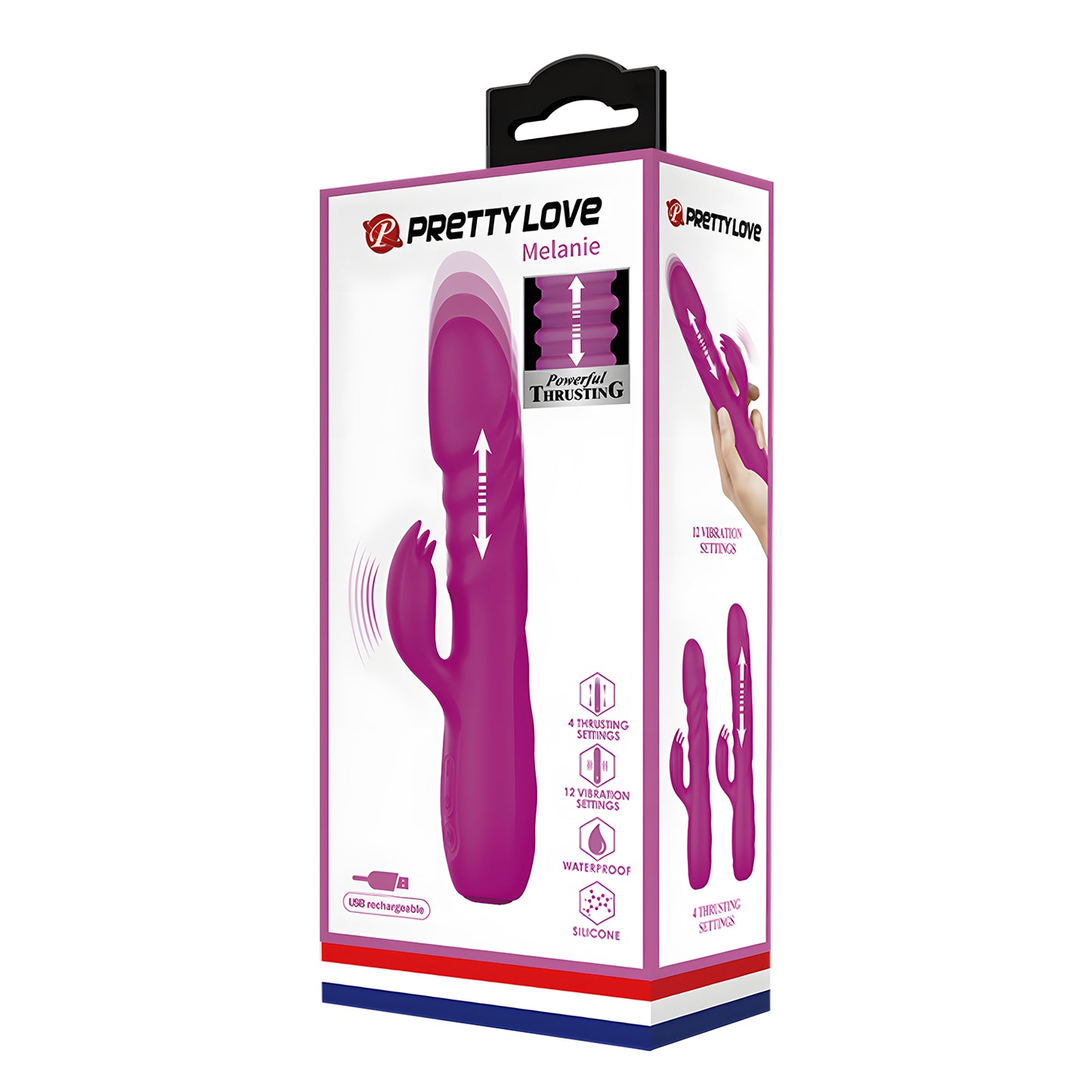 Pretty Love Melanie Thrusting Rabbit Vibrator Purple