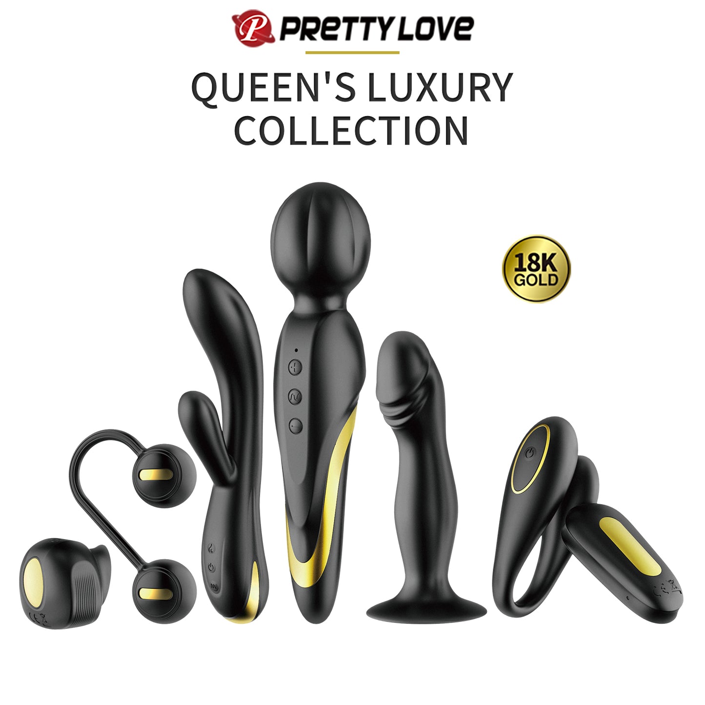 Pretty Love Mini Queen's Luxury Collection Toy Gift Set - 6 Pieces Black/Gold