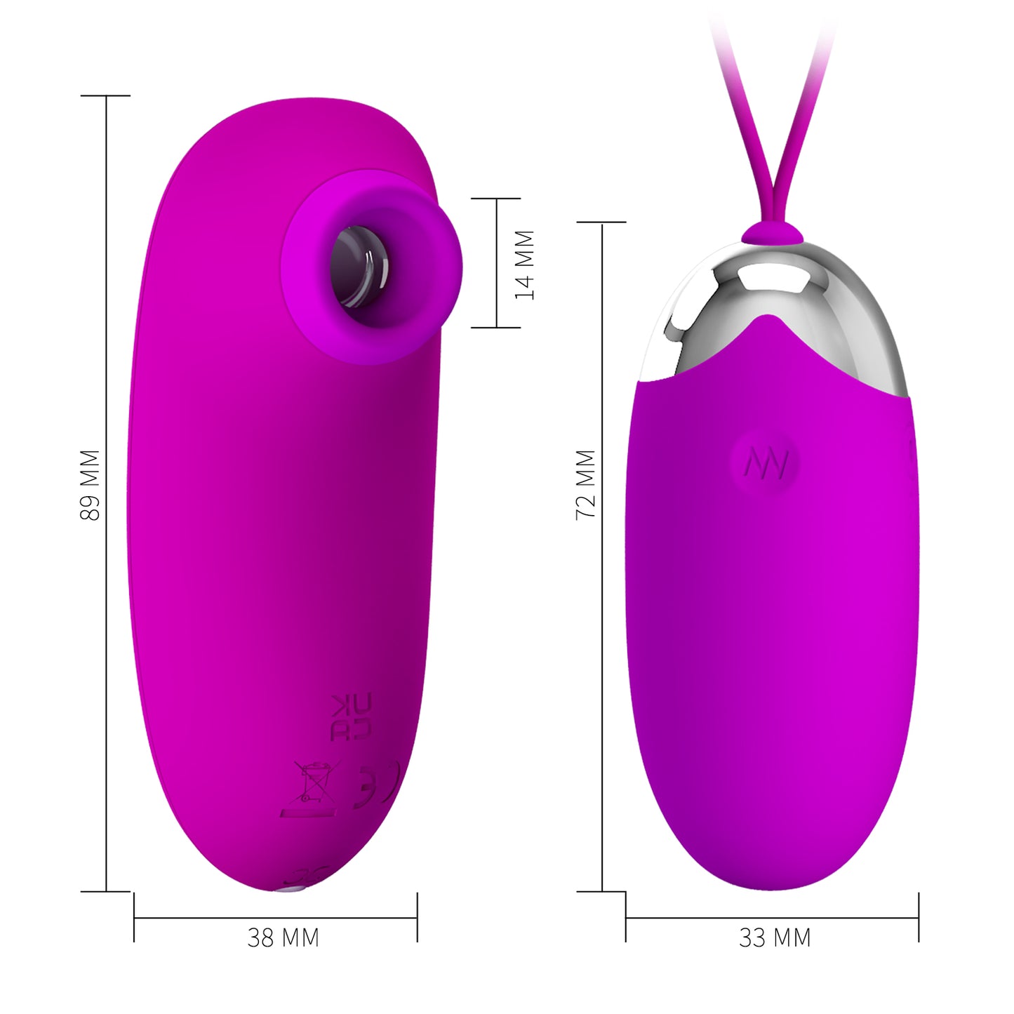 Pretty Love Orthius Remote Control Sucking Egg Vibrator Purple