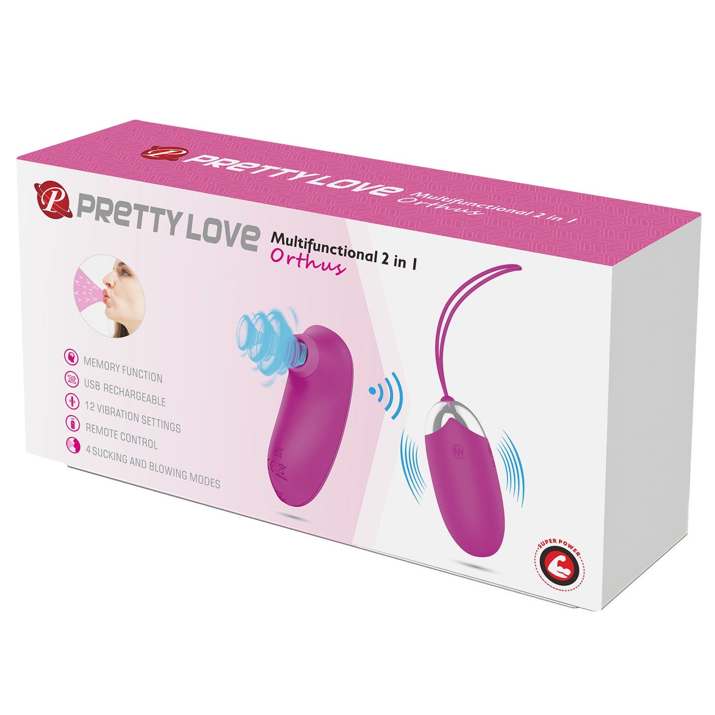 Pretty Love Orthius Remote Control Sucking Egg Vibrator Purple