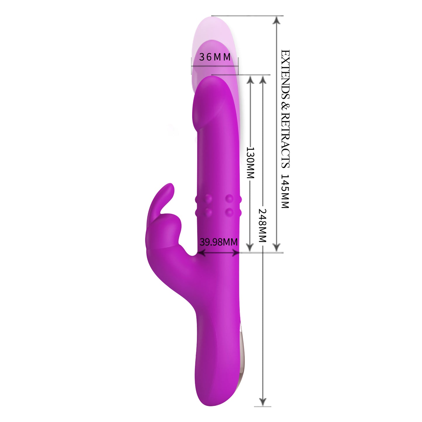 Pretty Love Reese Thrusting Rotating Rabbit Vibrator Purple