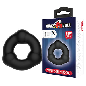 Crazy Bull Ribbed Silicone Cock Ring 18mm