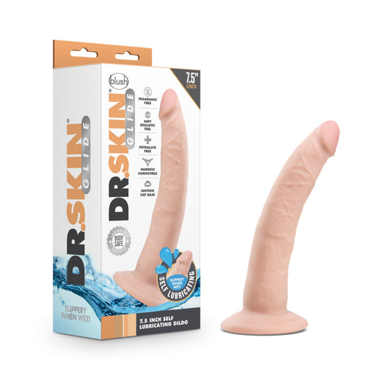 Dr. Skin Glide 7.5" Self Lubricating Dildo