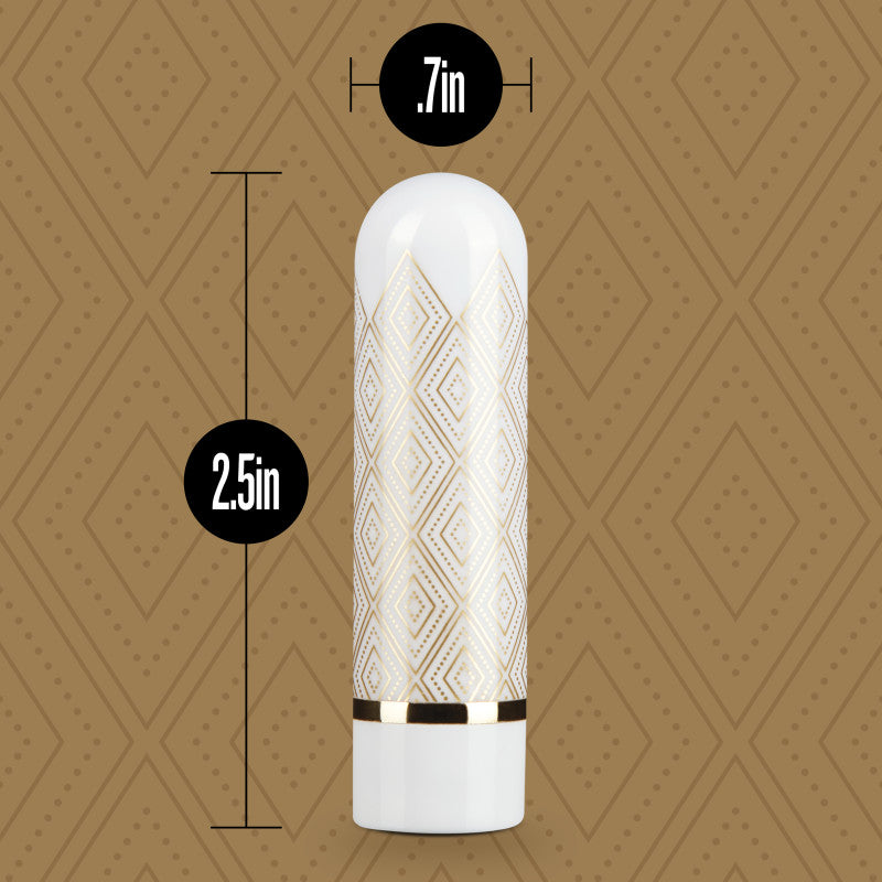 Blush Novelties The Collection Glitzy Deco - White/Gold 6.4cm (2.5") USB Rechargeable Bullet