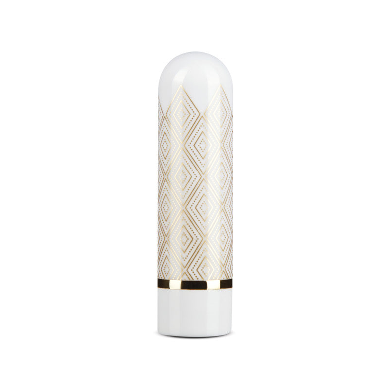 Blush Novelties The Collection Glitzy Deco - White/Gold 6.4cm (2.5") USB Rechargeable Bullet