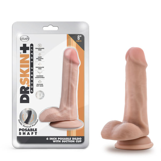 Dr. Skin Plus 6" Girthy Poseable Dildo