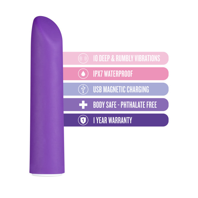 Blush Novelties Wellness Power Vibe Purple 10.1cm USB Rechargeable Bullet