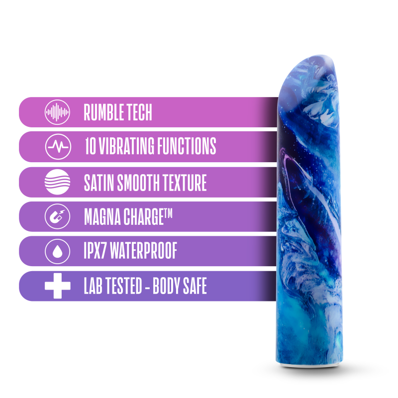 Blush Novelties Limited Addiction Mesmerize - Power Vibe - Azure Blue 10.2cm Bullet