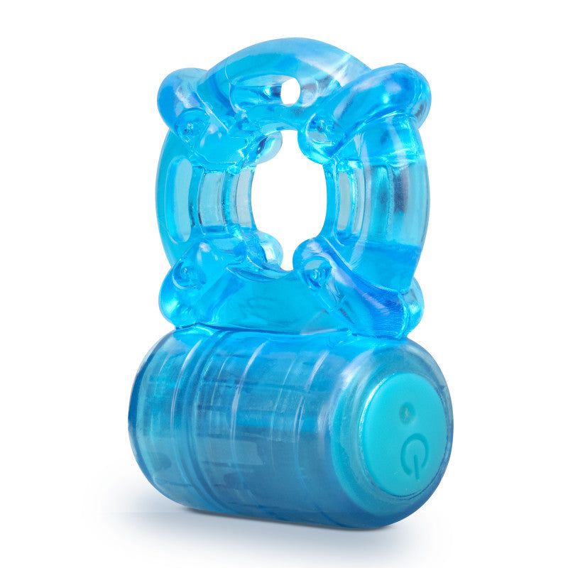 Blush Novelties | Stay Hard Rechargeable 5 Function Blue Vibrating Cock Ring