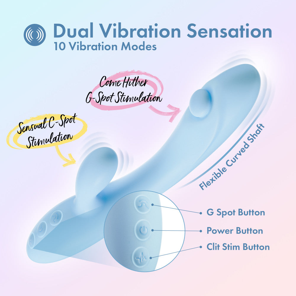 Blush Novelties | Play With Me - Moondust Magic - Blue 20.3cm Rabbit Vibrator