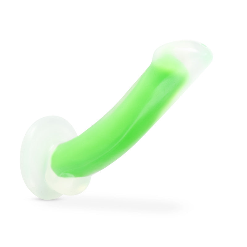 Neo Elite Glow Omnia Glow In Dark Green 17.8cm Dual Density Dong Dildo w Suction