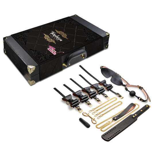 Blush Novelties | Temptasia Safe Word Bondage BDSM Kit with Suitcase - 9 Piece Bondage Set