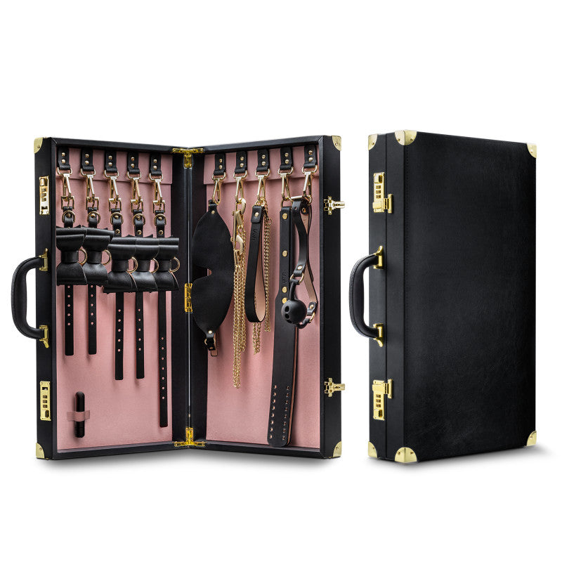 Blush Novelties | Temptasia Safe Word Bondage BDSM Kit with Suitcase - 9 Piece Bondage Set