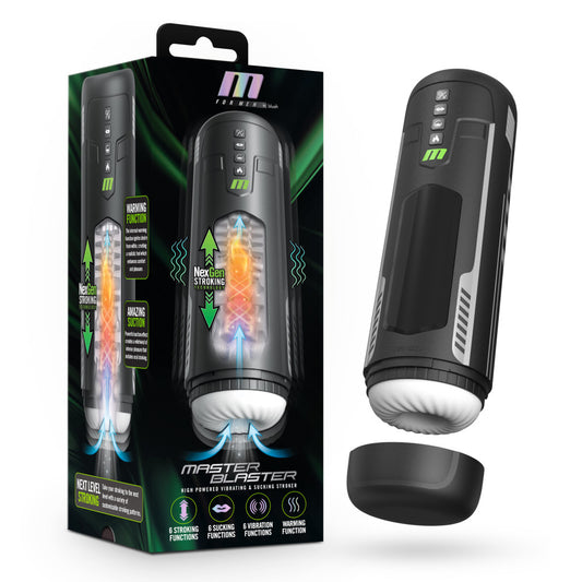 Blush Novelties | M For Men - Master Blaster - USB Rechargeable Vibrating & Sucking Auto Stroker